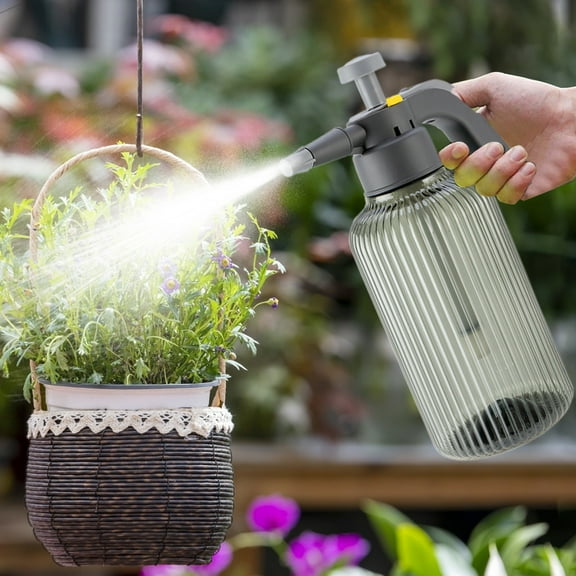 Watering Can, ZzCityTK Thickened Pressure Sprayer Gardening Tool, Pressurized Bottle with Lockable Continuous Spray Fine Mist Strong Stream, Gray