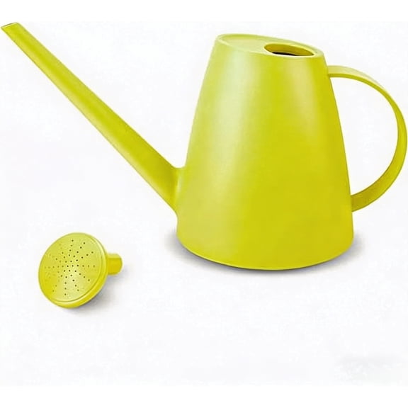Watering Can for Indoor Plants, 0.48 Gallon Long Spout Plastic Watering Can with Removable Sprinkler Head, Yellow