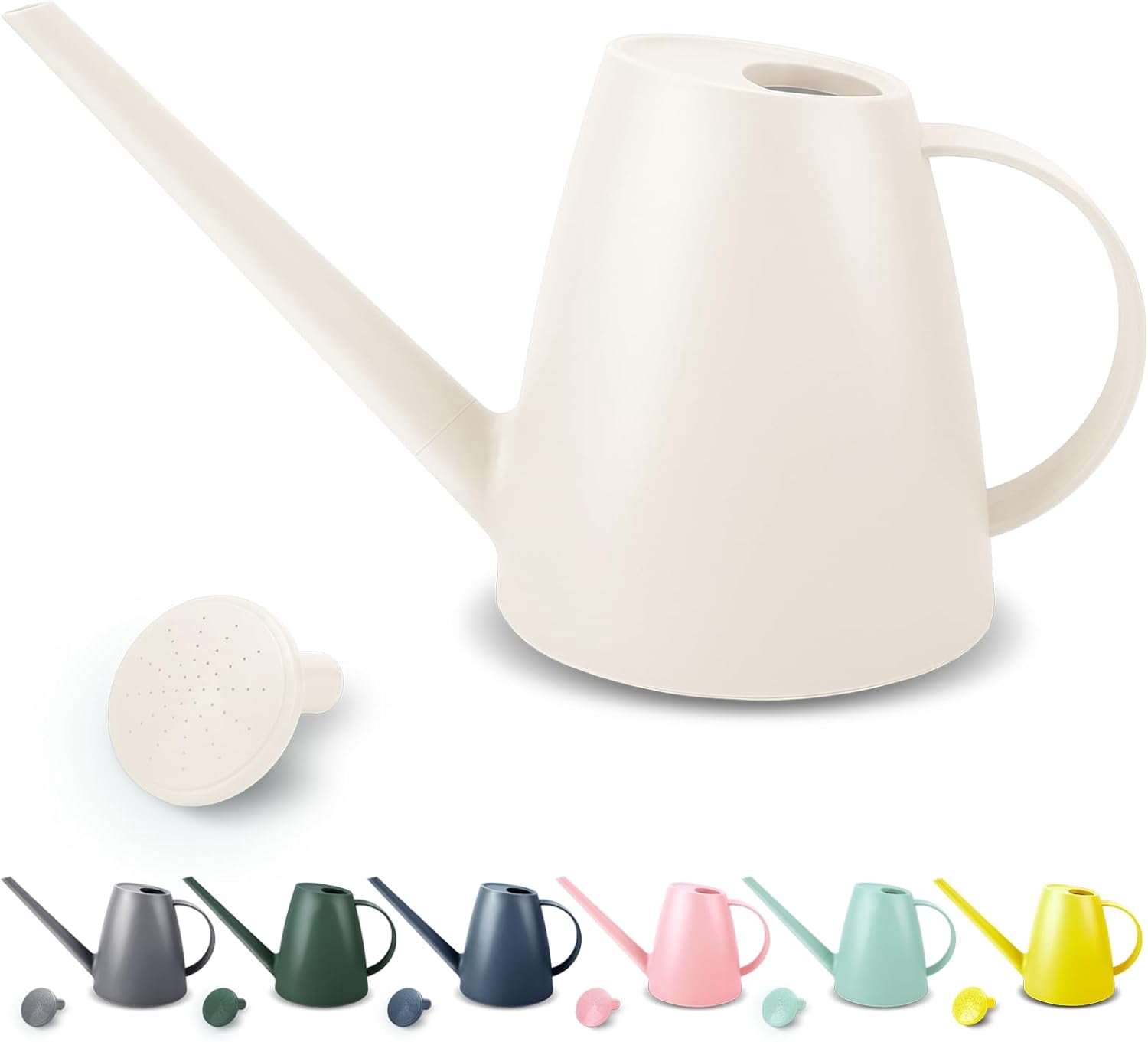 Watering Can for Indoor Plants, Small Cans House Plant Garden Flower, Long Spout Water Outdoor Plants 1. 8L 1/2 Gallon (White)