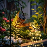 Rirool Solar Watering Can Lantern, Waterproof Hanging Garden Light with Butterfly Projection, Solar Powered Decorative Outdoor Light for Patio, Yard, Lawn and Garden Decor