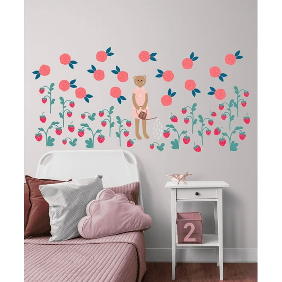 Watering Garden Fabric Wall Art Decals for Children's Rooms