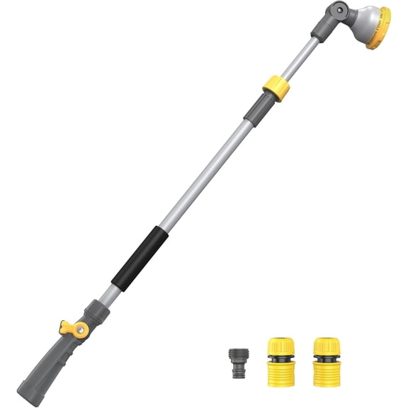 Watering Wand for Garden Hose, Adjustable 2943 Inch Watering Wand with 10 Spray Patterns & 180 Swivel Head, Thumb Flow Control, for Hanging Baskets, High Shrubs & Patio Plants