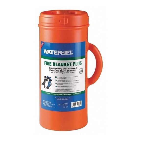 Fire Blanket, First Aid Gel-Coated, Wool, 6 ft x 5 ft, Tan Blanket Color