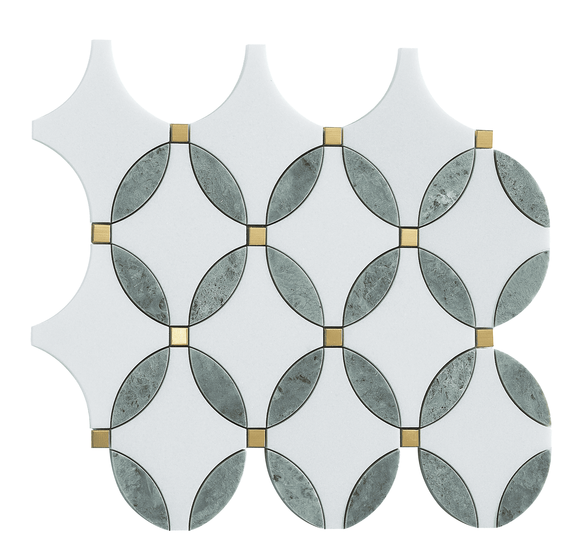Waterjet Marble And Metal Wall Mosaic Tile - Case (10 Sheets)