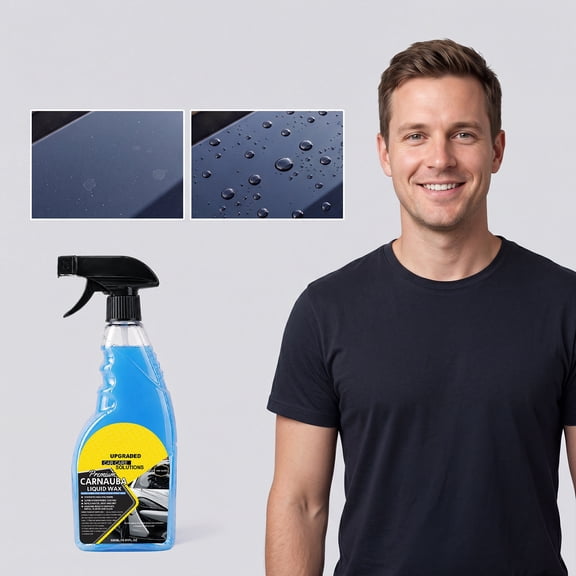 Waterless Car Wash, Car Spray Speed Wash, Waterless Wash and Wax Spray with Carnauba Wax for Effortless Application Enhanced Shine Long-lasting Protection All Car Surfaces, 500ml
