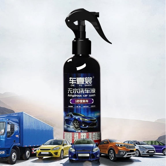 Waterless Car Wash Spray, Anhydrous No-Rinse Formula for Quick Automotive Cleaning, Streak-Free Exterior Cleaner to Remove Dirt Grime, with Polishing Protection for Cars Trucks SUVs, Easy Application