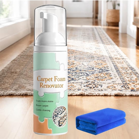 Waterless Carpet Foam Stain Remover With Towel, 60ml Fabric Cleaner ...