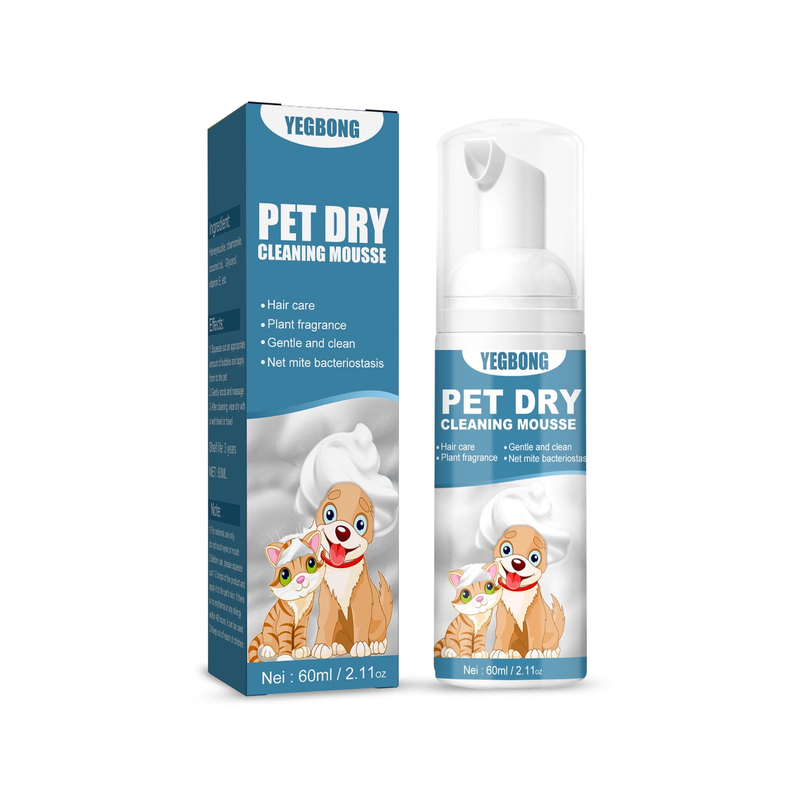 Waterless Cat Shampoo, Dogs Cats Cleaning Mousse, Pet Grooming Supplies