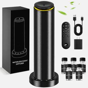 Waterless Scent Diffuser Kit,Silent Cold Mist Diffuser Coverage 2000 Cubic ft,Essential Oil Machine with 5 Premium Oils for Home Hotel Office Spa