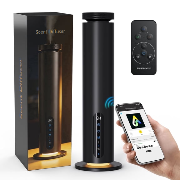 Fajuod Waterless Essential Oil Diffuser, 2000 Sq.ft, Smart App & Remote Control