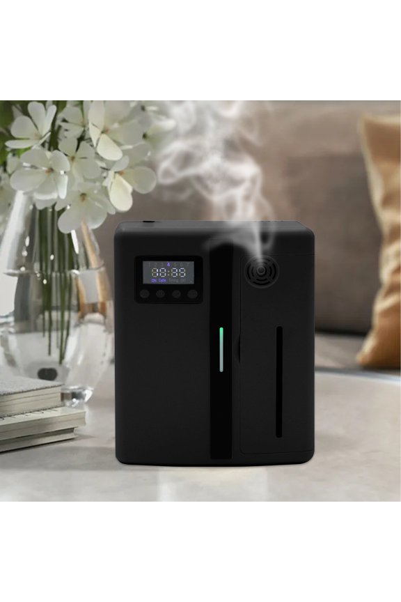 Waterless Essential Oil Diffuser 160ml - Ultrasonic Quiet Operation for Large Spaces up to 800sq.ft, Commercial/Home Use with 7-Color LED & Auto-Off (Black)