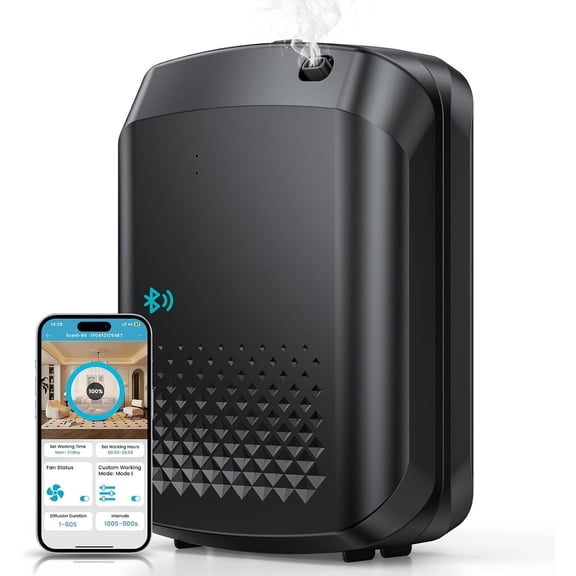 Waterless Essential Oil Diffuser 3000 Sq.Ft Coverage for Large Home Hotel Office, 400ml Cold Air Scent Machine for Aromathrapy, Bluetooth App Control, Quiet No-Noise Aroma Diffuser Wall Amount