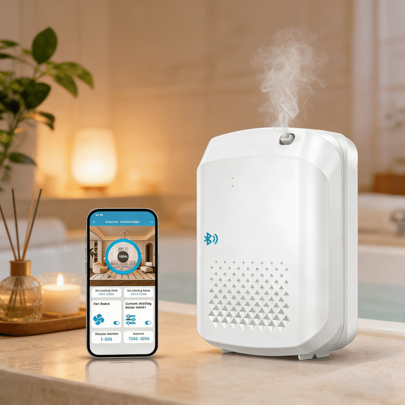 Waterless Essential Oil Diffuser 3000 Sq.Ft Coverage for Large Home Hotel Office, 400ml Cold Air Scent Machine for Aromathrapy, Bluetooth App Control, Quiet No-Noise Aroma Diffuser Wall Amount