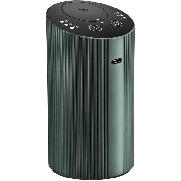 Waterless Essential Oil Diffuser with 4 Timer (1/3/6H & Off) & 3 Mist(L/M/H) Air Scent Diffuser for Home Car Office Rechargeable Aromatherapy Diffuser Portable Mini Aroma Diffuser Dark Green