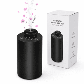 Ziweo Waterless Essential Oil Diffuser, Battery Operated Nebulizer, Portable Car Air Freshener fits Cup Holder, Mini Scent Air Machine with 3 Mist Levels & 4 Timers for Home, Office, Travel, 20mL
