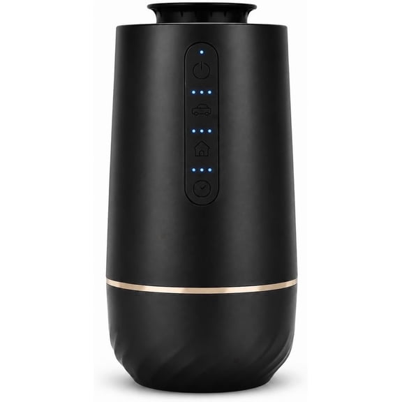 Ziweo Waterless Essential Oil Diffuser, Battery Operated Nebulizer, Portable Car Air Freshener fits Cup Holder, Mini Scent Air Machine with 3 Mist Levels & 4 Timers for Home, Office, Travel, 20mL