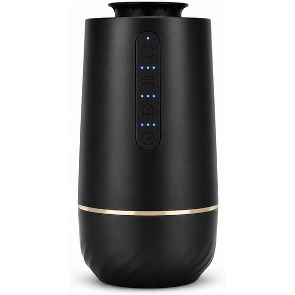 Ziweo Waterless Essential Oil Diffuser, Battery Operated Nebulizer, Portable Car Air Freshener fits Cup Holder, Mini Scent Air Machine with 3 Mist Levels & 4 Timers for Home, Office, Travel, 20mL