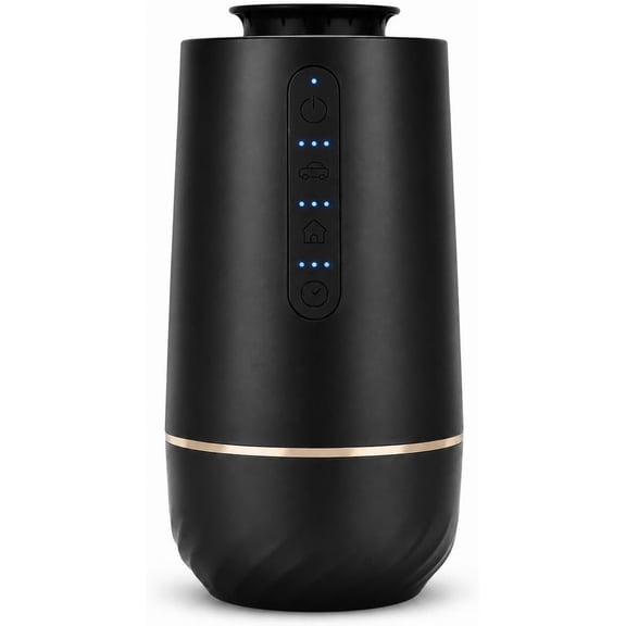 Ziweo Waterless Essential Oil Diffuser, Battery Operated Nebulizer, Portable Car Air Freshener fits Cup Holder, Mini Scent Air Machine with 3 Mist Levels & 4 Timers for Home, Office, Travel, 20mL