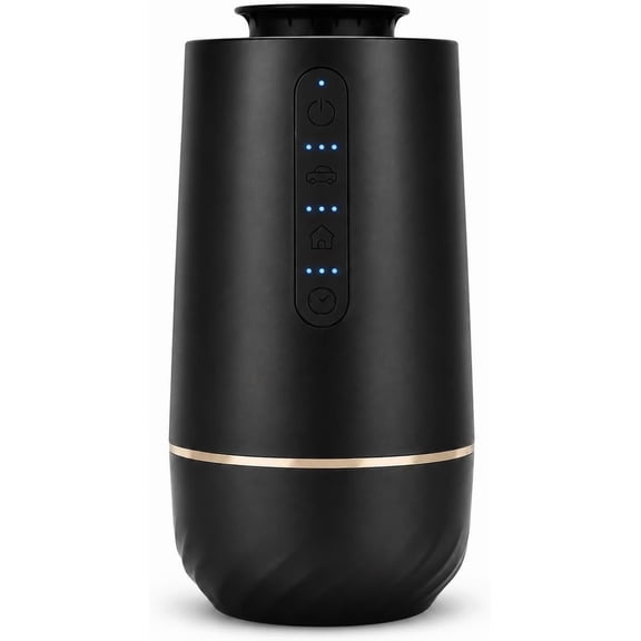 Waterless Essential Oil Diffuser, Battery Operated Nebulizer, Portable Car Air Freshener fits Cup Holder, Mini Scent Air Machine with 3 Mist Levels & 4 Timers for Home, Office, Travel, 20mL