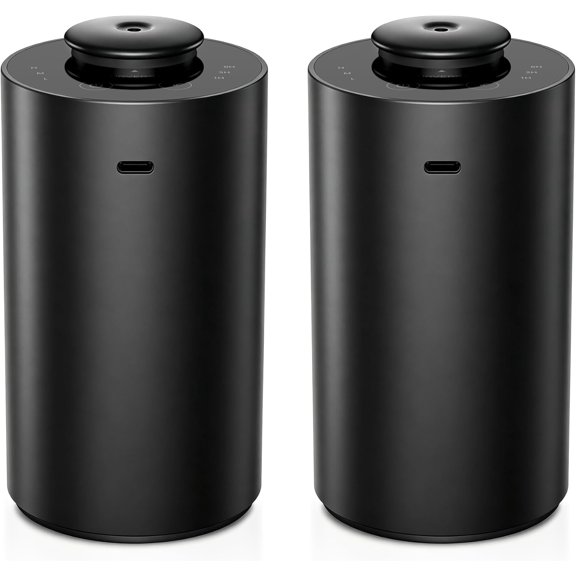 Waterless Essential Oil Diffuser for Home Aromatherapy Scent Diffusers with 3 Countdown Timer Settings or Timer-Off, Mist Levels Car Room Studio Office, ANX Premium Metal Black 2 Pack