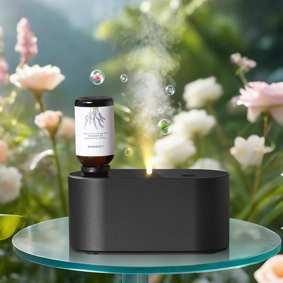 Waterless Essential Oil Diffuser Mini Scent Air Machine Aromatherapy Atomizing Diffuser 3 Mist Modes Cycle Start for Bedroom Home Office 160-700 sq. ft Scent Black