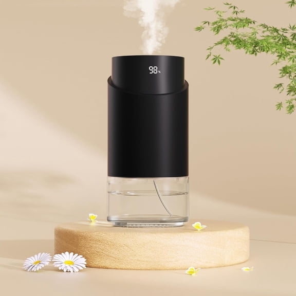 Waterless Essential Oil Diffuser - Rechargeable Black Aluminum Alloy 100ml Scent Machine with 4 Timers, 3 Mist Levels & Vehicle Mode for Home, Car, Office, Studio