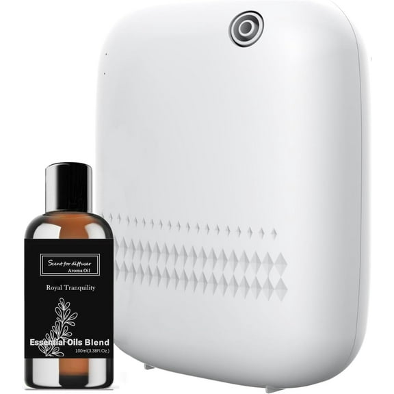 Waterless Essential Oil Diffuser, Scent Air Machine for Home Cover Up to 2000 sq.ft, Hotel and Commercial Use 400ML Diffuser with 100ML Royal Tranquility Fragrance Oil for Spa, Office