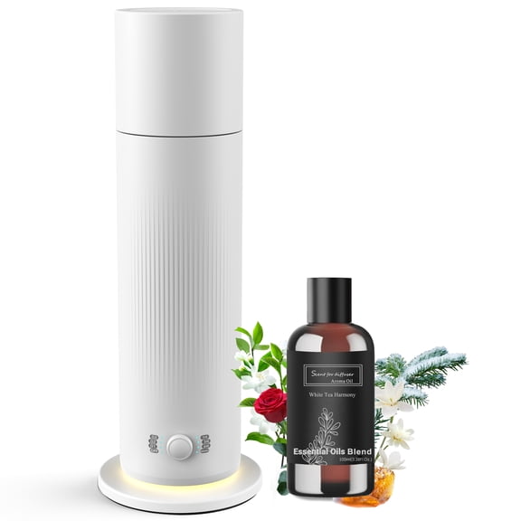 Waterless Essential Oil Diffuser, Scent Air Machine for Home with Hotel Scent Oil, Covers Up to 1000 Sq.Ft, Adjustable Mist & Timer, Hotel and Commercial Use