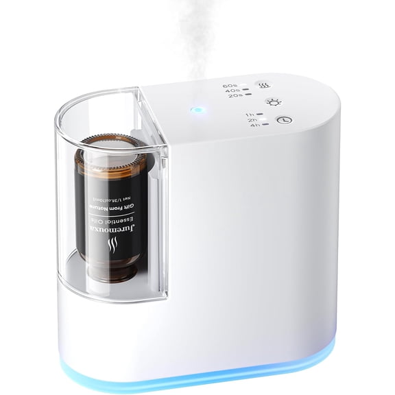 Waterless Essential Oil Diffuser, Ultra-Quiet Cordless Rechargeable Aromatherapy Diffuser,7 Colors LED,3 Mist Modes, Timer, Mini Portable for Room,Office,Bathroom, Hotel, Yoga - White