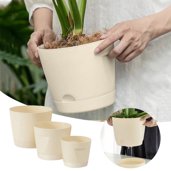Flower Pots, Waterless Tabletop Self-Watering Pot for Indoor, Modern Indoor Care Solution with Low