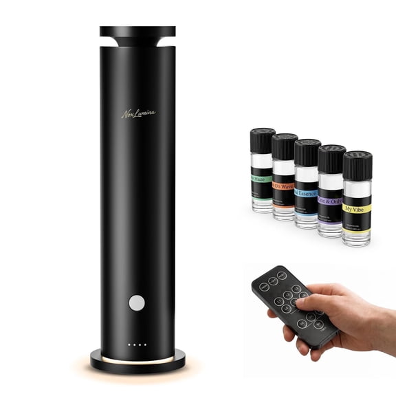 Waterless Scent Diffuser Starter Kit with 5 Essential Oils, Luxury Hotel-Class 1500 Sq Ft Cover Aromatherapy Diffuser Oil Machine, 6 Mist 4.06Oz Air Diffusers for Home Large Room Hotel SPA