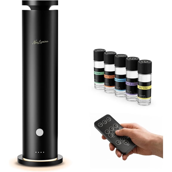 Waterless Scent Diffuser Starter Kit with 5 Essential Oils, Luxury Hotel-Class 1500 Sq Ft Cover Aromatherapy Oil Machine, 6 Mist 4.06Oz Air Diffusers for Home Large Room Hotel SPA