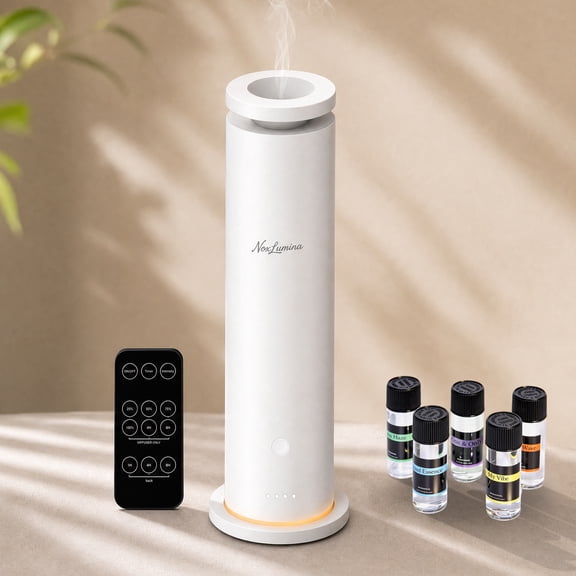 Waterless Scent Diffuser Starter Kit with 5 x 20mL Essential Oils, Hotel Collection Diffuser 1500 Sq ft Coverage, Aromatherapy Diffuser for Home, Office