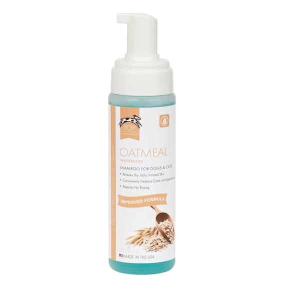 Waterless Shampoo for Dogs and Cats Travel Show Dog Mobile Groom Convenient Foam (7.1 oz Oatmeal)