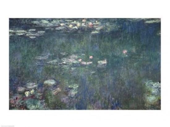 Waterlilies Green Reflections 1914-18 Canvas Art - Claude Monet (24 x 18)