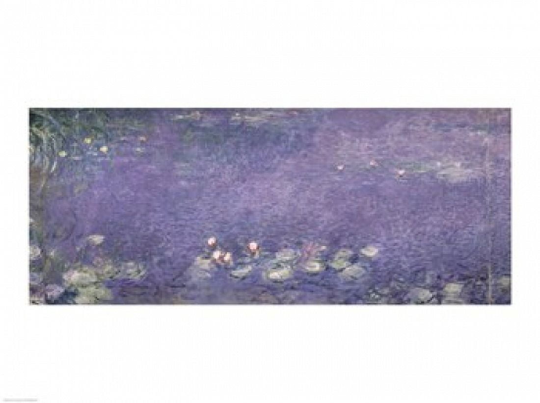 Waterlilies Morning 1914-18 (centre left section) Canvas Art - Claude Monet (24 x 18)