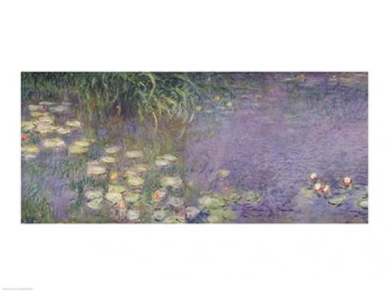 Waterlilies Morning 1914-18 (left section) Canvas Art - Claude Monet (24 x 18)