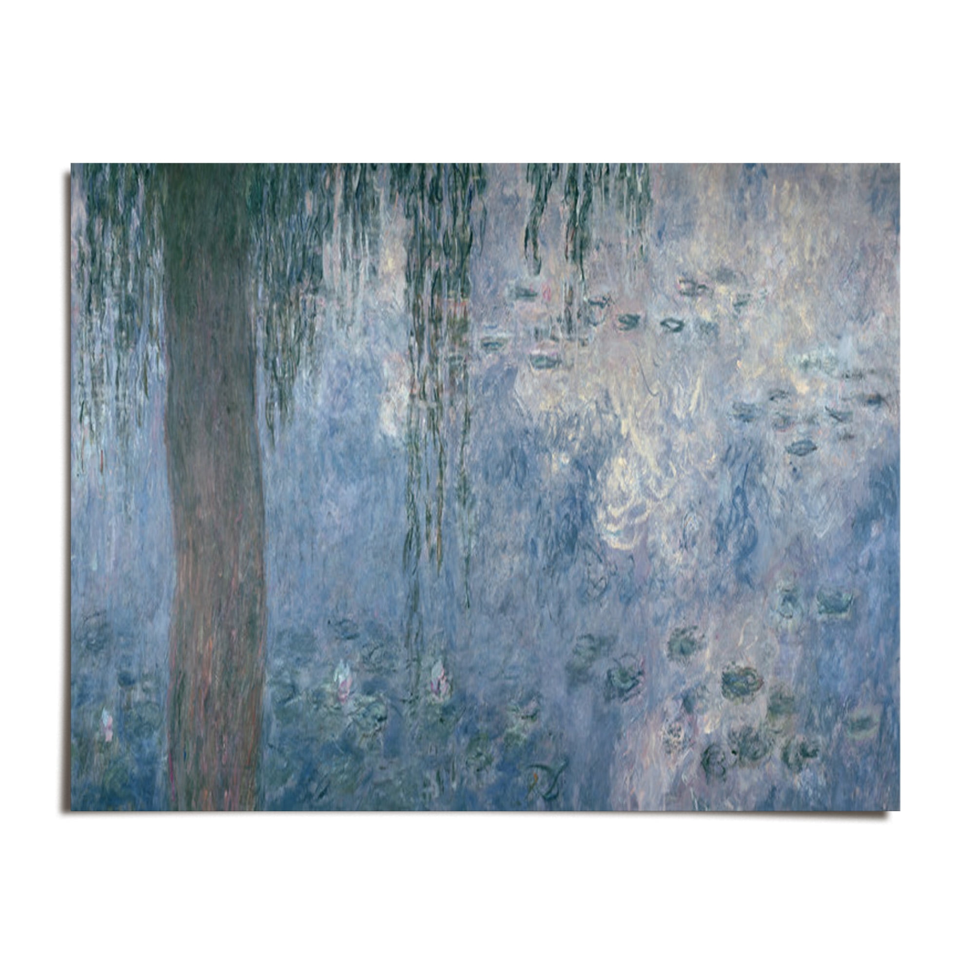 Waterlilies Morning with Weeping Willows 1 - Claude Monet - 9x12 - Wall Art  Print - UNFRAMED, image size:2000x2000