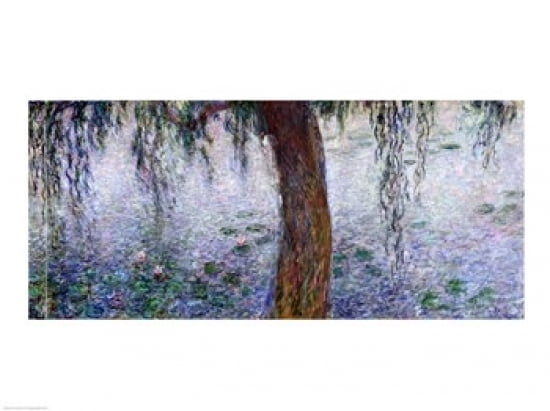 Waterlilies Morning with Weeping Willows detail of the right section 1915-26 Canvas Art - Claude Monet (36 x 24)