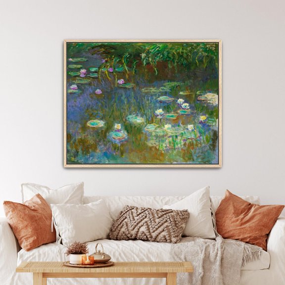 Waterlilies (Nympheas) By Claude Monet Canvas Print Garden Landscape Art Pond With Foliage (B0299)