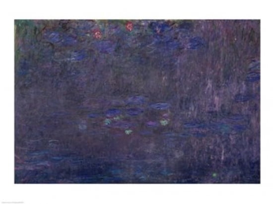 Waterlilies Reflections of Trees detail from the right hand side 1915-26 Canvas Art - Claude Monet (36 x 24)
