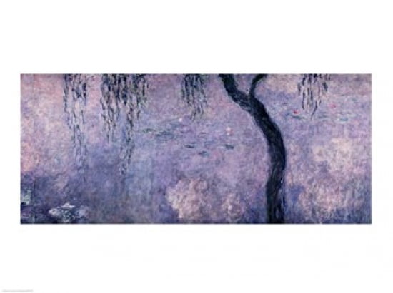 Waterlilies Two Weeping Willows right section 1914-18 Canvas Art - Claude Monet (24 x 18)