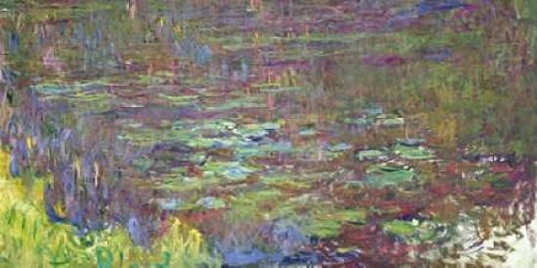 Waterlilies at Sunset Canvas Art - Claude Monet (10 x 20)