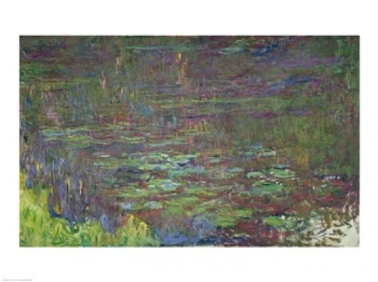 Waterlilies at Sunset detail from the right hand side 1915-26 Canvas Art - Claude Monet (36 x 24)