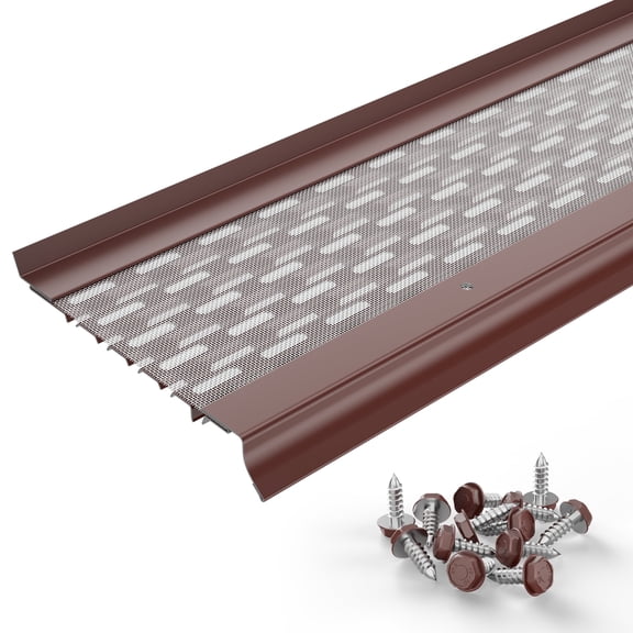 Waterlock Micromesh  5" Gutter Protection, [5" K-Style & Box Gutters], Scotch Red, 1 Foot Sample, Aluminum Frame