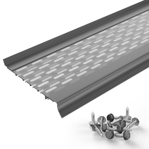 Waterlock Micromesh  5" Gutter Protection, [5" K-Style & Box Gutters], Dark Gray, 100 Feet, Aluminum Frame