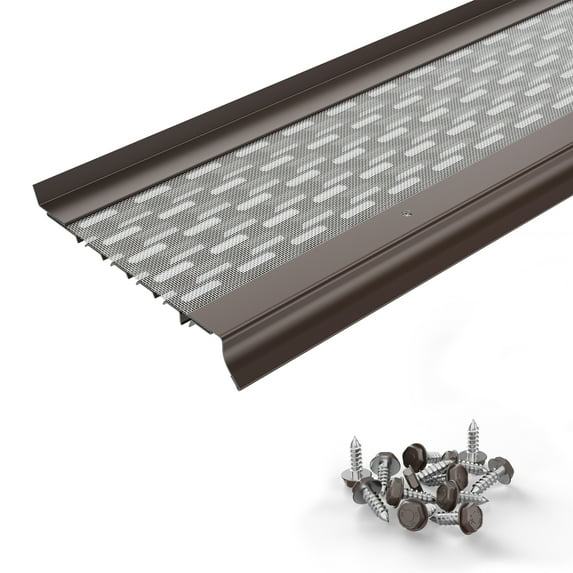 Waterlock Micromesh 5 inch Gutter Guards Leaf Protection, 50 Feet Musket Brown, Stainless Steel Mesh, Aluminum Gutter Covers, Contractor Grade Gutter Guard from Manufacturer