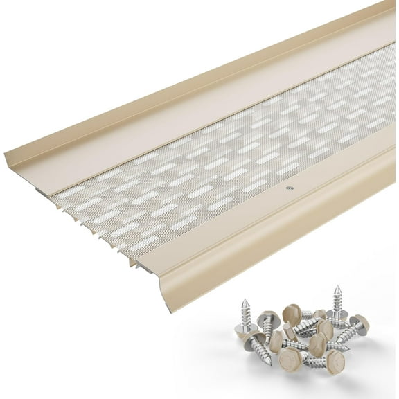 Waterlock Micromesh 6 inch Gutter Guards Leaf Protection, 100 Feet Egg Shell, Stainless Steel Mesh, Aluminum Gutter Covers, Contractor Grade Gutter Guard from Manufacturer