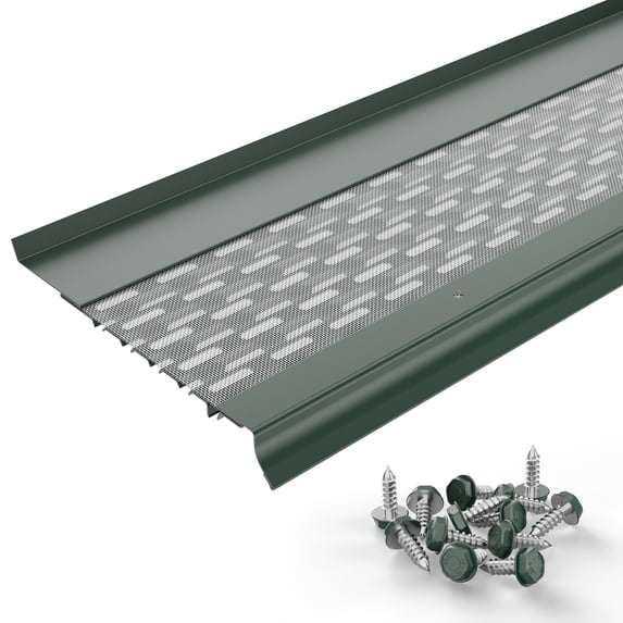 Waterlock Micromesh 6 inch Gutter Guards Leaf Protection, 35 Feet Forest Green, Stainless Steel Mesh, Aluminum Gutter Covers, Contractor Grade Gutter Guard from Manufacturer