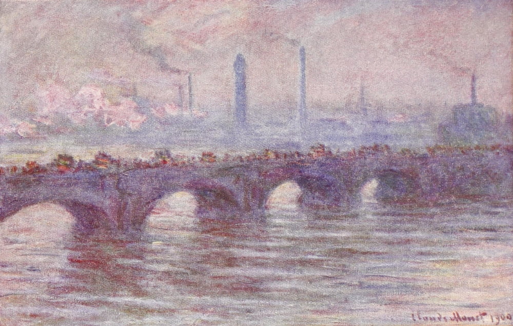 Waterloo Bridge Fifty Years of Modern Painting 1908 Canvas Art - Claude Monet (18 x 24)